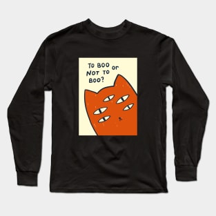 To boo or not to boo, Halloween poster, Funny cat art print, Modern art, Fun art Long Sleeve T-Shirt